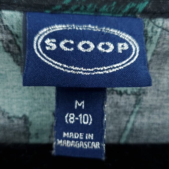 Scoop Tiered Ruffle Midi Dress M Black/Green - Picture 4 of 16